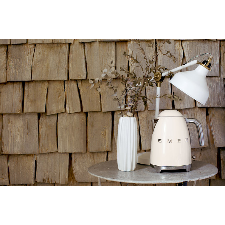 Polished Stainless Steel Retro Electric Kettle with Auto Shutoff