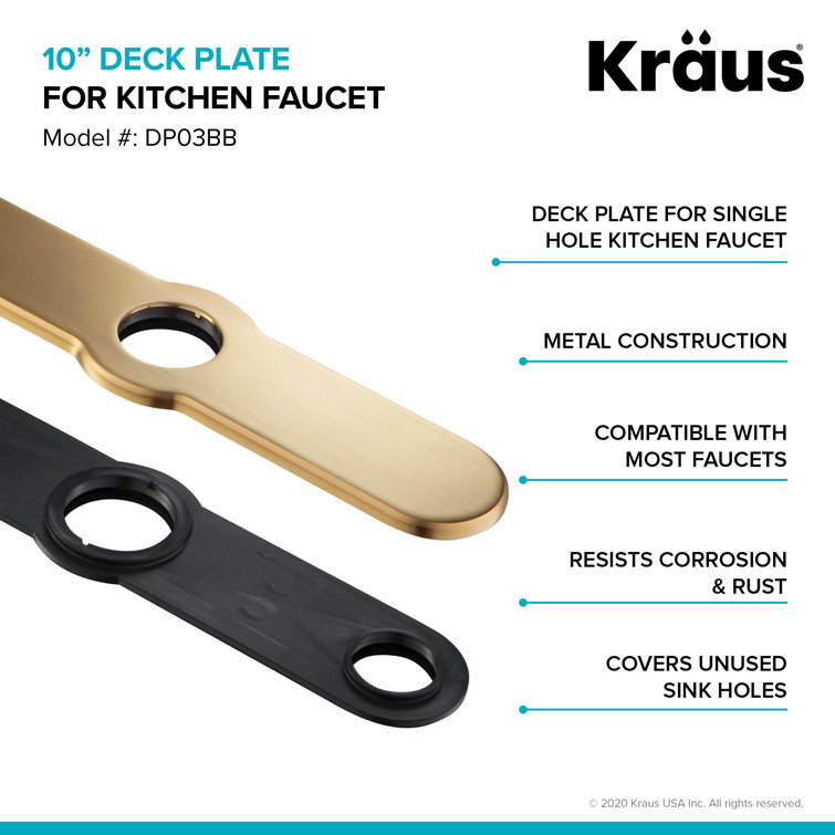 Brushed Brass 10.25-Inch Kitchen Faucet Deck Plate