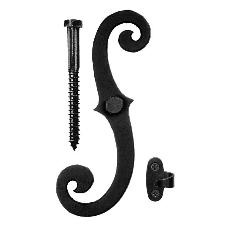 Acorn 6-3/4" Traditional Aluminum Shutter Dog with Anti-Rattle Hook
