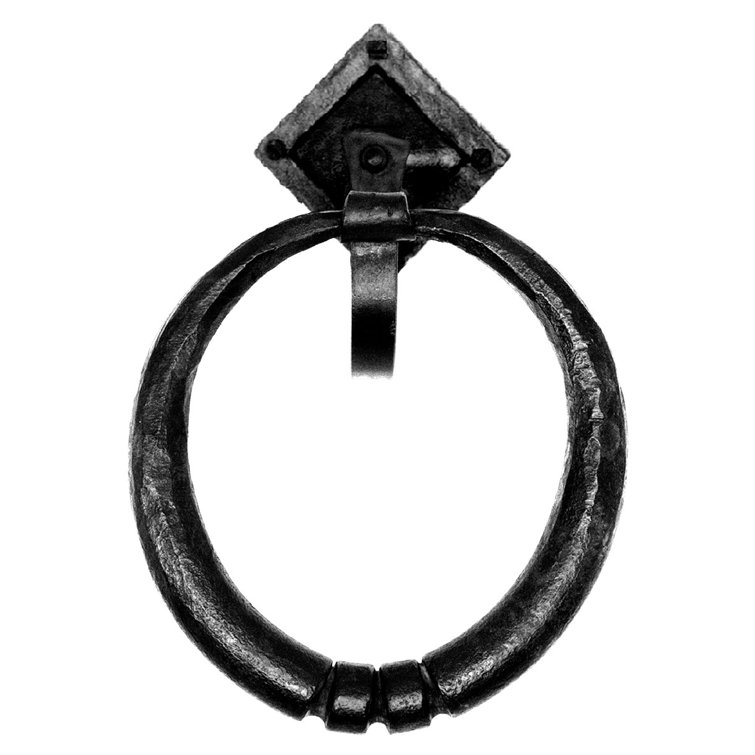 Medieval Black Iron Wall Mounted Towel Ring