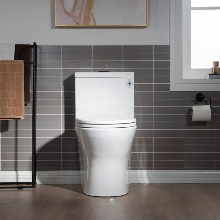 White Elongated Dual-Flush High Efficiency Toilet with Soft-Closing Seat