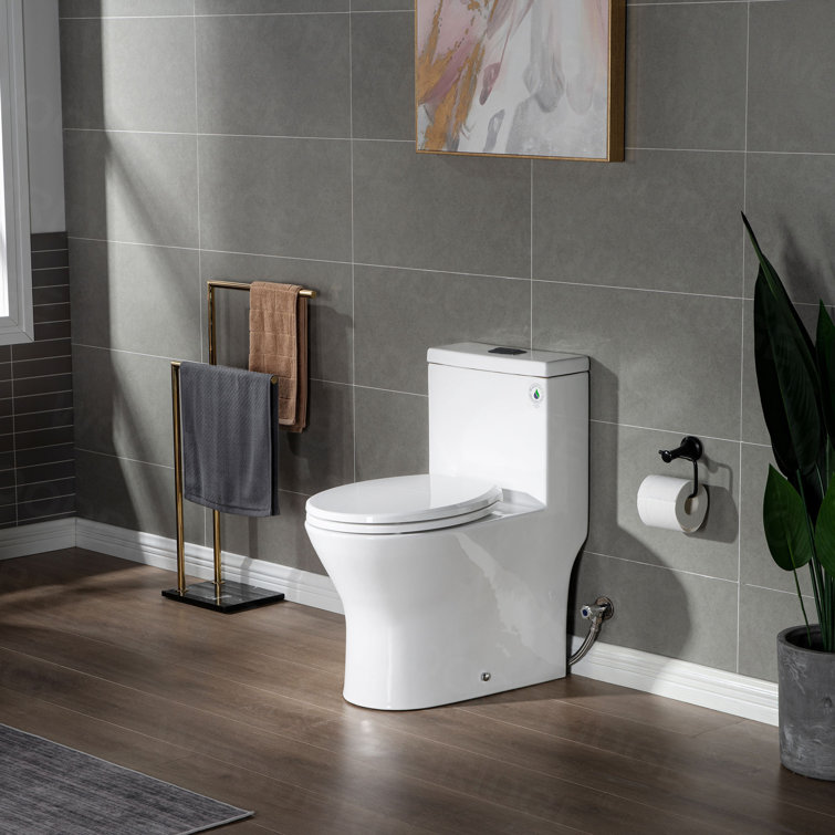 White Elongated Dual-Flush High Efficiency Toilet with Soft-Closing Seat