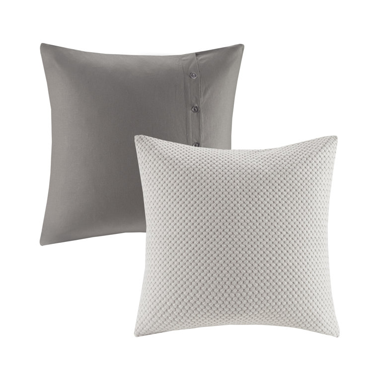 Gray Queen Cotton Jacquard 8-Piece Bedspread Set