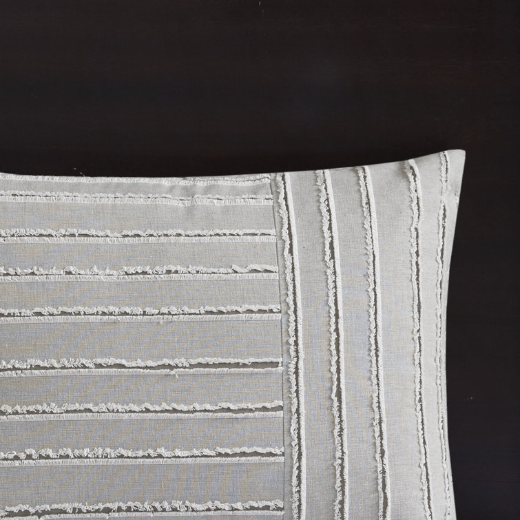 Gray Queen Cotton Jacquard 8-Piece Bedspread Set
