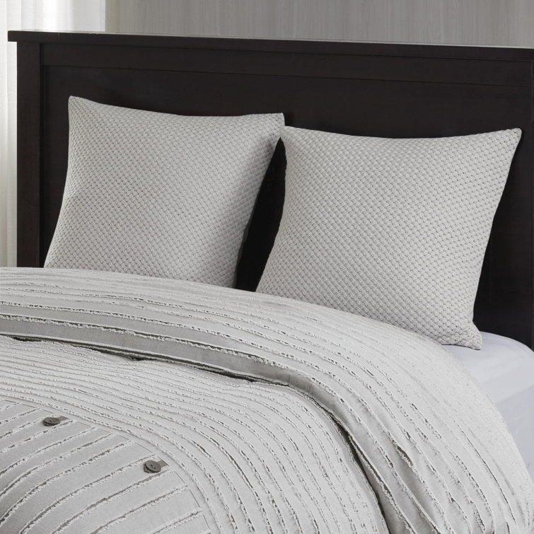 Gray Queen Cotton Jacquard 8-Piece Bedspread Set