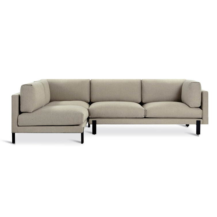 Andorra Almond Beige Two-Piece Sectional Sofa with Ottoman
