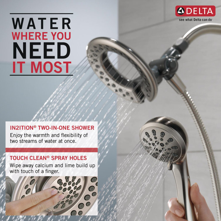 Chrome Dual Handheld and Rain Shower Head with Filter