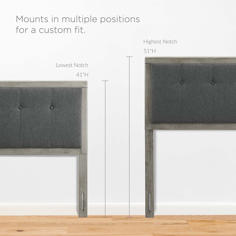 Mid-Century Tufted Upholstered Queen Bed with Wood Frame