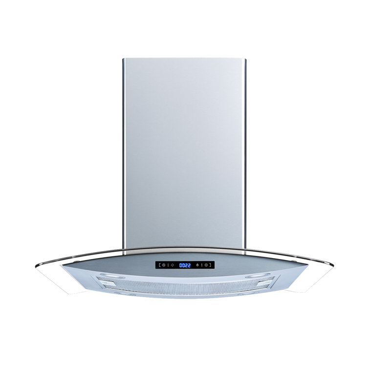 Stainless Steel Convertible Island Range Hood with LED Lights
