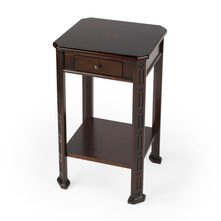 Small Plantation Cherry Wood Side Table with Storage
