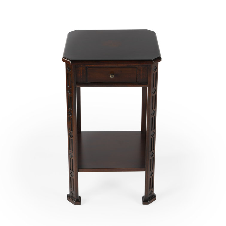 Small Plantation Cherry Wood Side Table with Storage