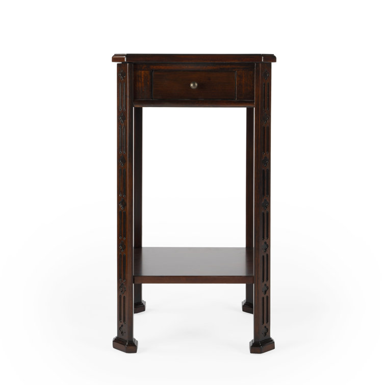 Small Plantation Cherry Wood Side Table with Storage