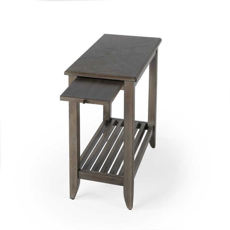 Irvine 24" Distressed Light Wood Rectangular Side Table