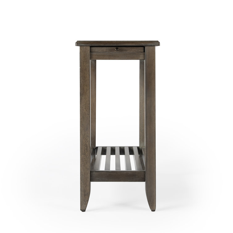 Irvine 24" Distressed Light Wood Rectangular Side Table