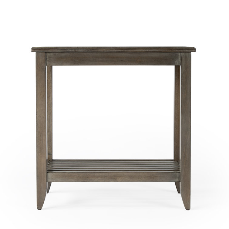 Irvine 24" Distressed Light Wood Rectangular Side Table
