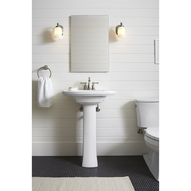 Kelston White Ceramic Pedestal Bathroom Sink Base