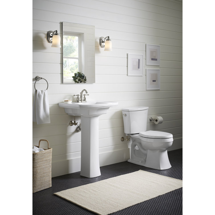 Kelston White Ceramic Pedestal Bathroom Sink Base