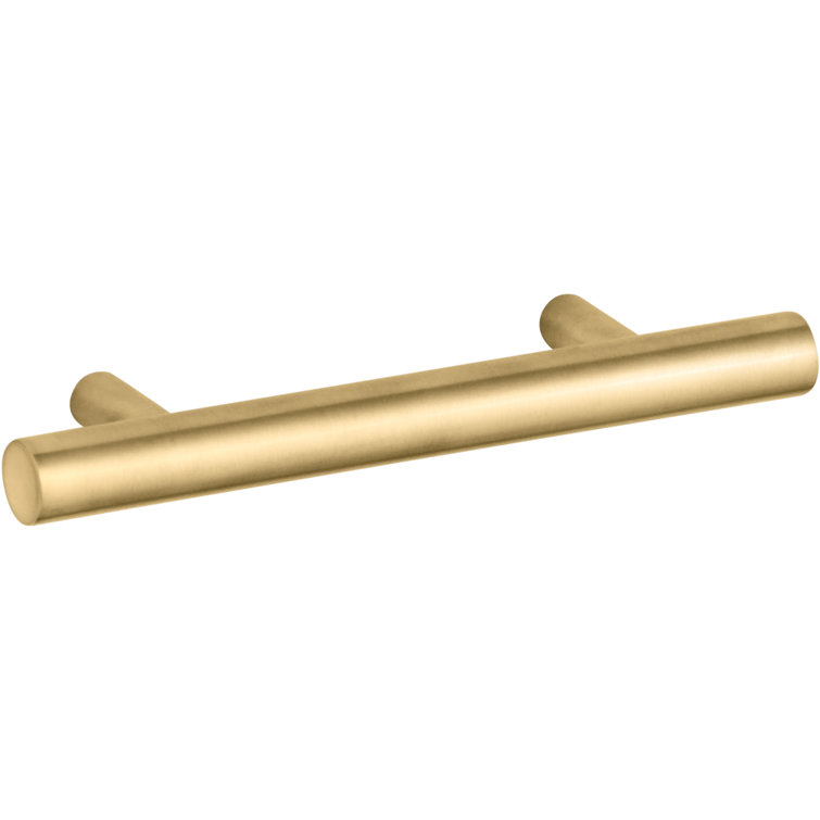 Vibrant Brushed Brass Modern Bar Cabinet Pull