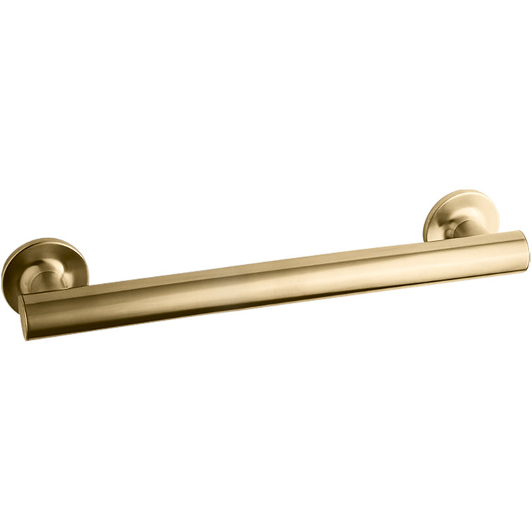 Vibrant Brushed Moderne Brass 12" Metal Grab Bar