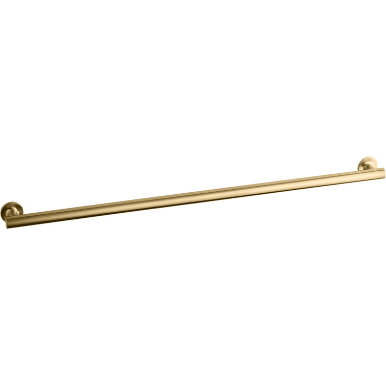 18" Vibrant Brushed Moderne Brass Metal Grab Bar