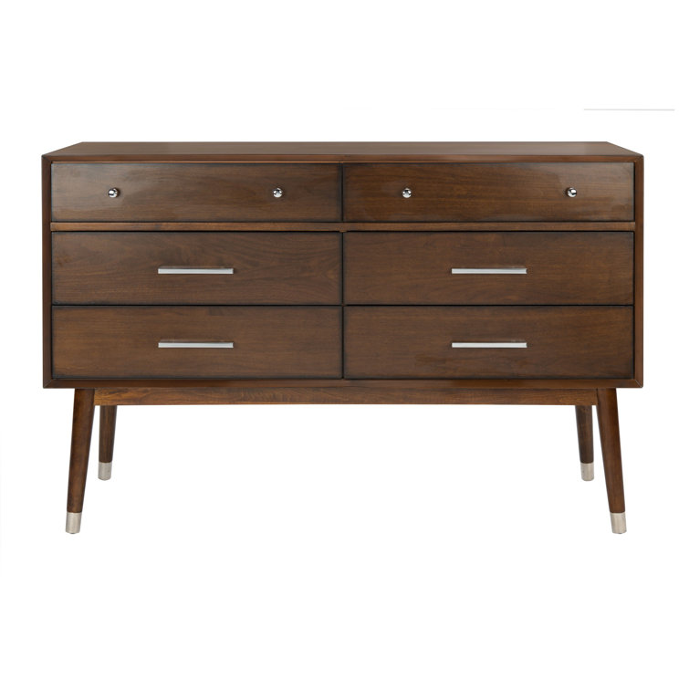 Walnut and Silver Double Dresser with Felt Lined Drawer