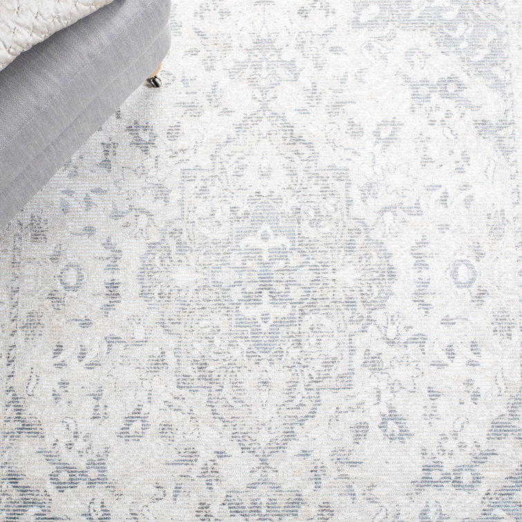 Handmade Gray Wool and Viscose Tufted Area Rug