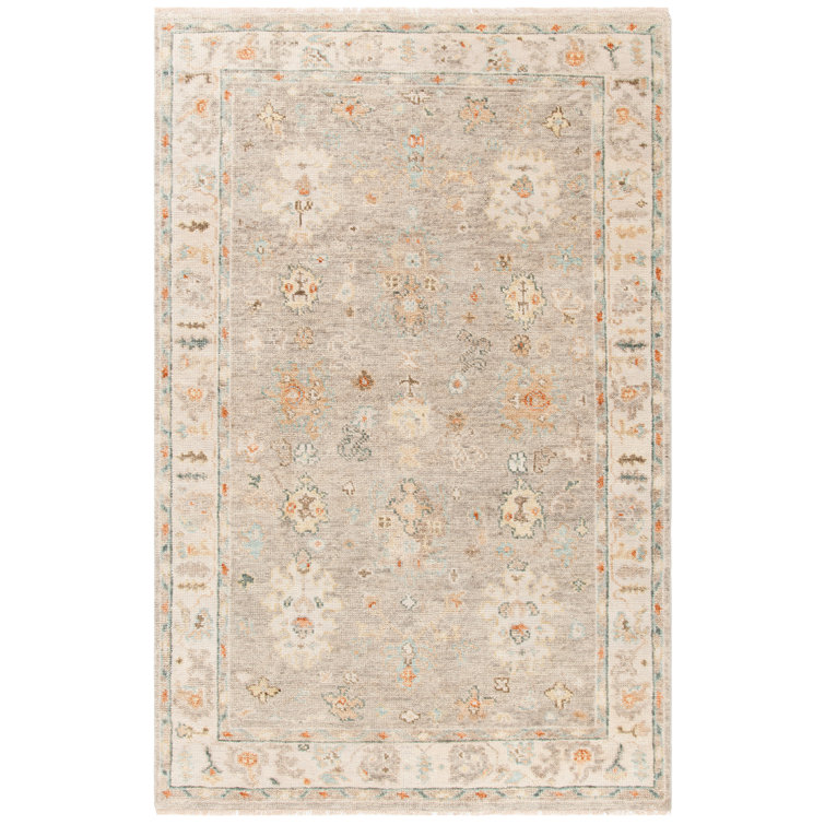 Gray Hand-Knotted Wool 6' x 9' Area Rug