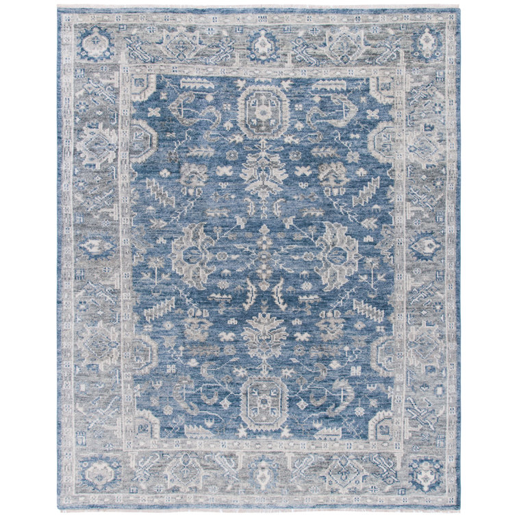 Hand-Knotted Traditional Gray Wool 8' x 10' Area Rug
