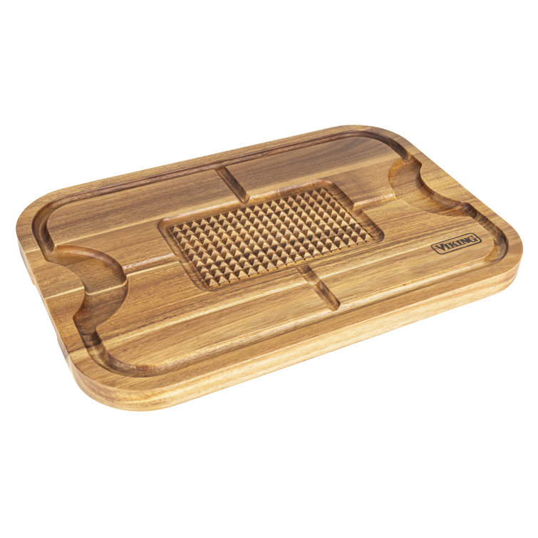 Viking Acacia Carving Board with 3-Piece Carving Set