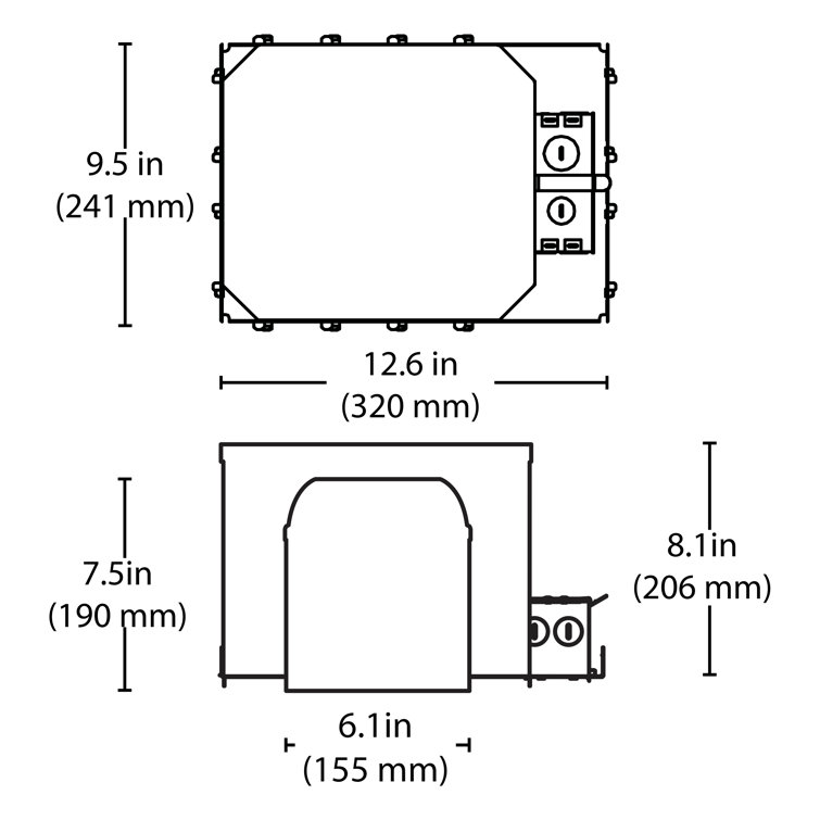 Matte Black 6'' LED IC Rated Recessed Lighting Housing