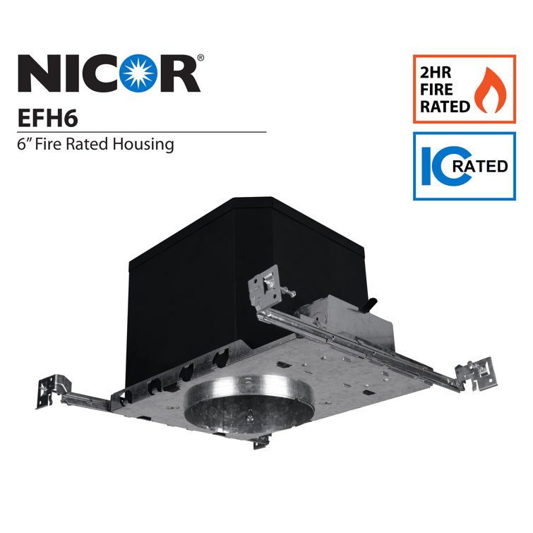 Matte Black 6'' LED IC Rated Recessed Lighting Housing