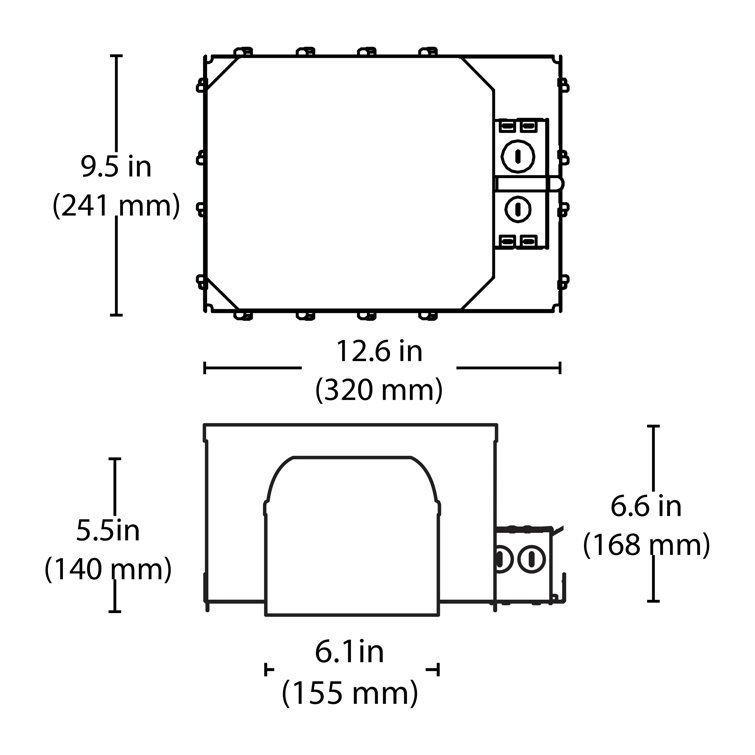 6'' Black and Silver IC Rated LED Recessed Lighting Housing