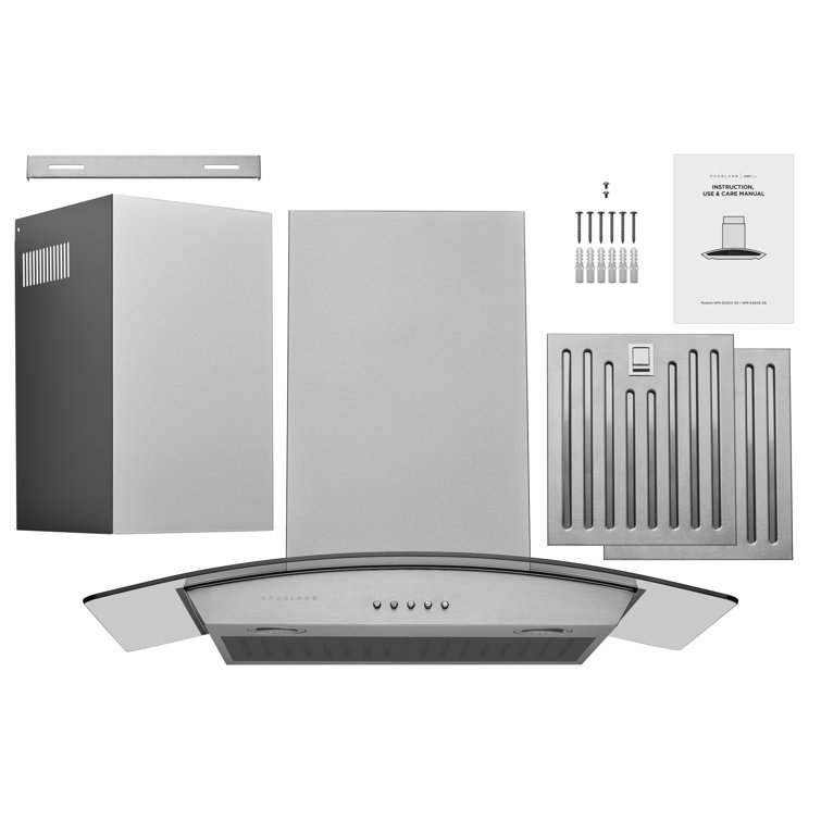 30" Stainless Steel Convertible Wall Mount Range Hood with Charcoal Filter