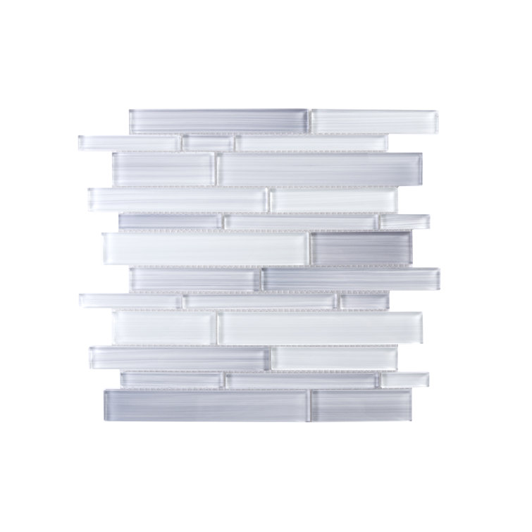 Super White Hand Painted Glass Mosaic Wall Tile