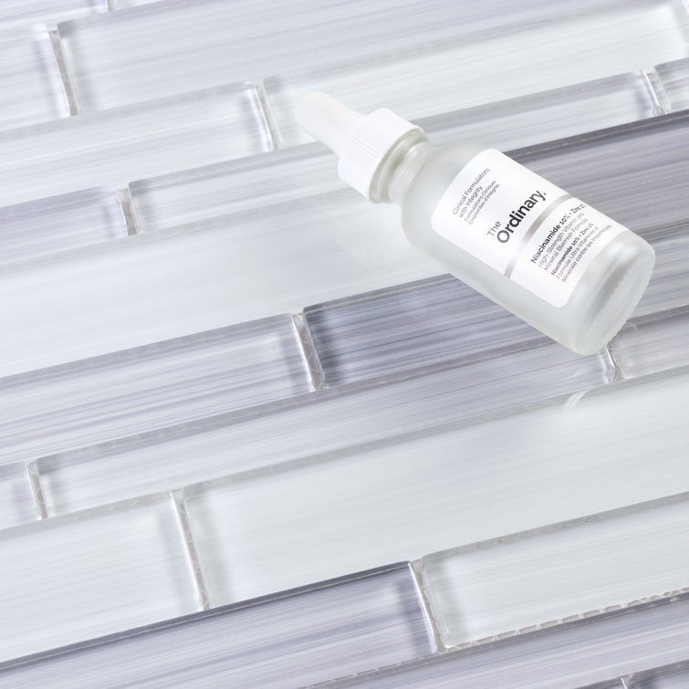Super White Hand Painted Glass Mosaic Wall Tile