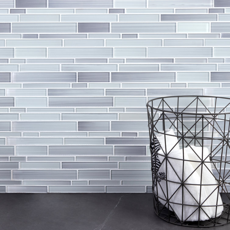 Super White Hand Painted Glass Mosaic Wall Tile