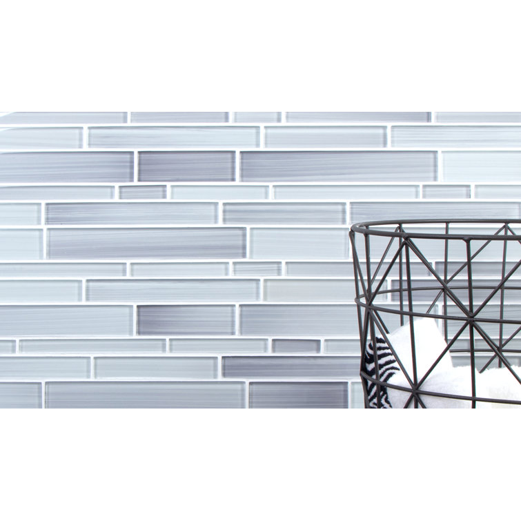Super White Hand Painted Glass Mosaic Wall Tile