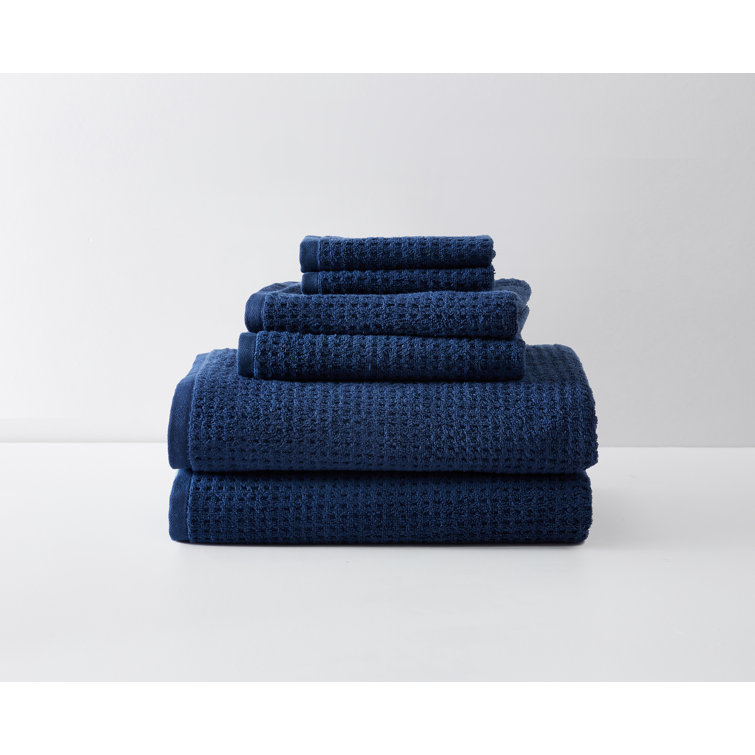 Oversized Dark Blue Cotton Terrycloth Bath Sheet Set