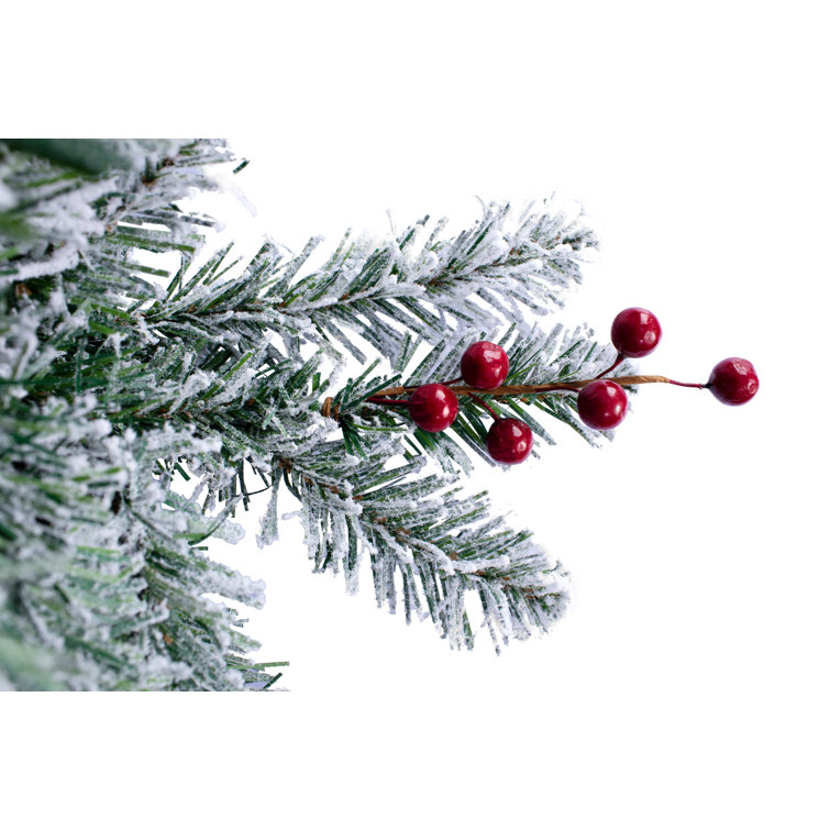 5' White Fir Artificial Christmas Tree with Warm Lights and Red Pot