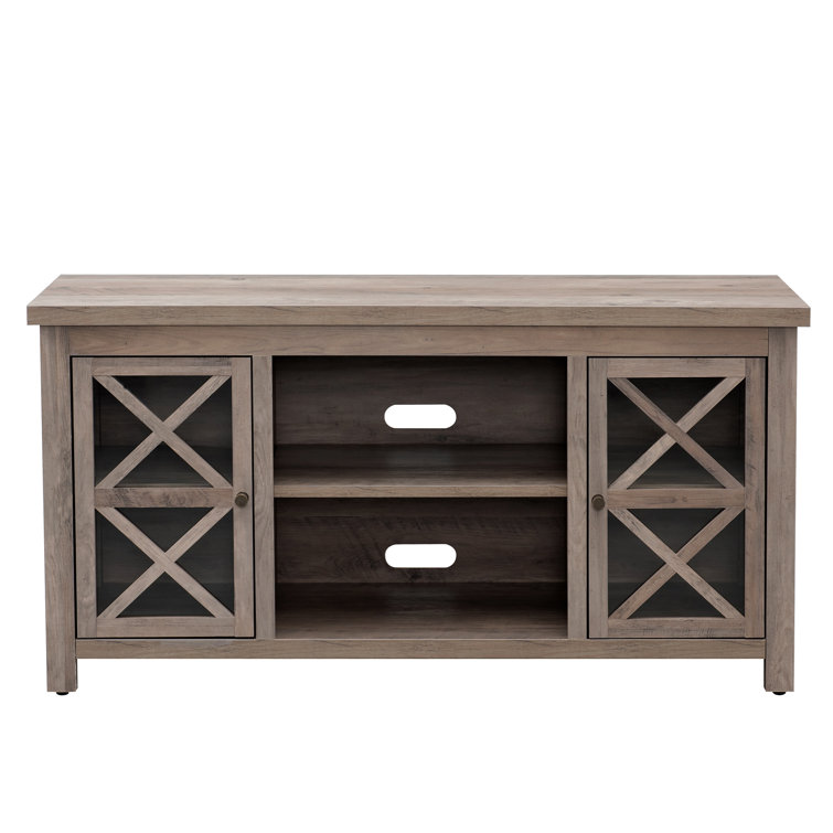 Modern Farmhouse 47'' Gray Oak TV Stand with Fireplace Cabinet