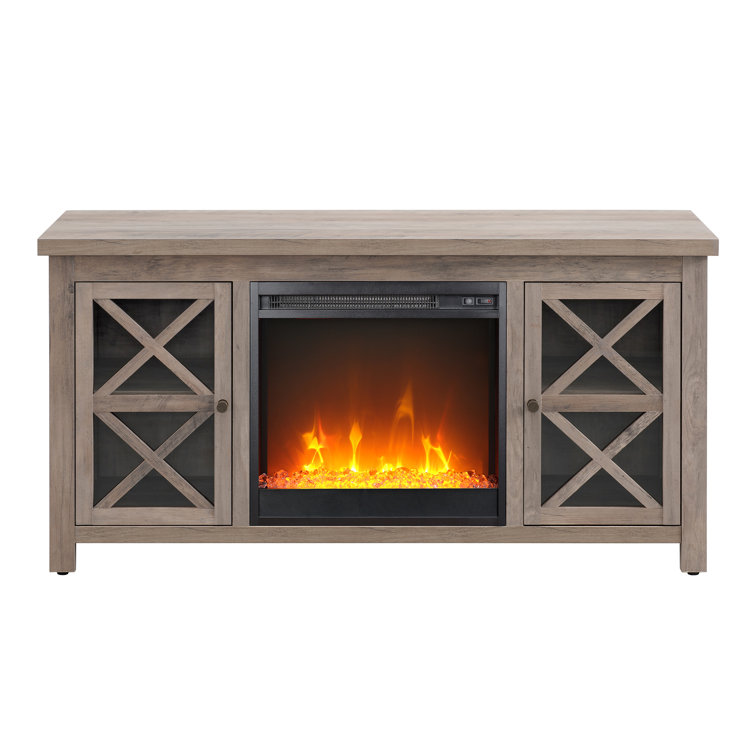 Gray Oak 47'' TV Stand with Electric Fireplace