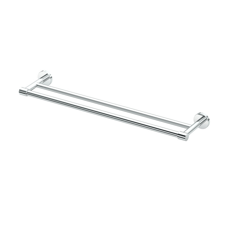 Chrome 26-Inch Wall Mounted Double Towel Bar