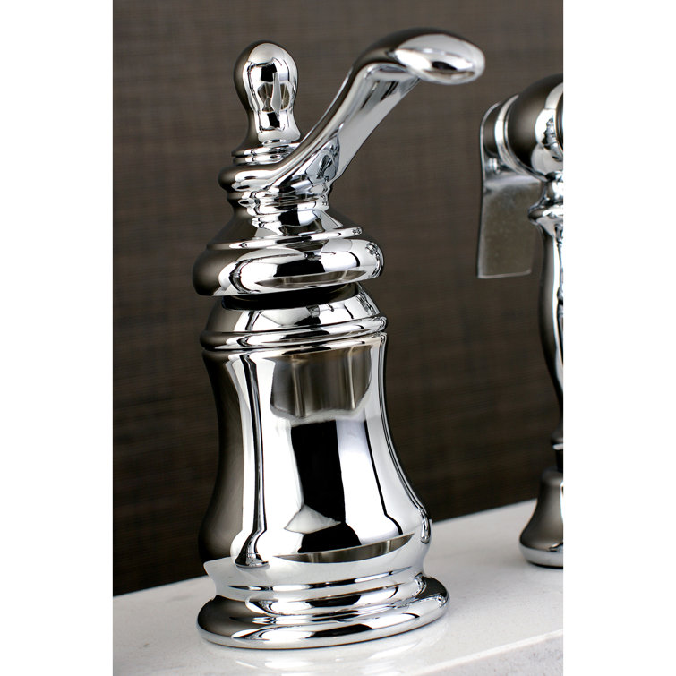 Polished Chrome Traditional Widespread Kitchen Faucet with Brass Sprayer