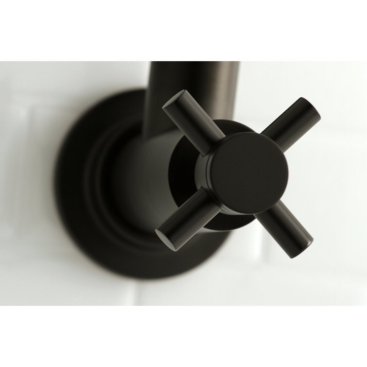 Matte Black Brass Wall Mount Pot Filler Faucet