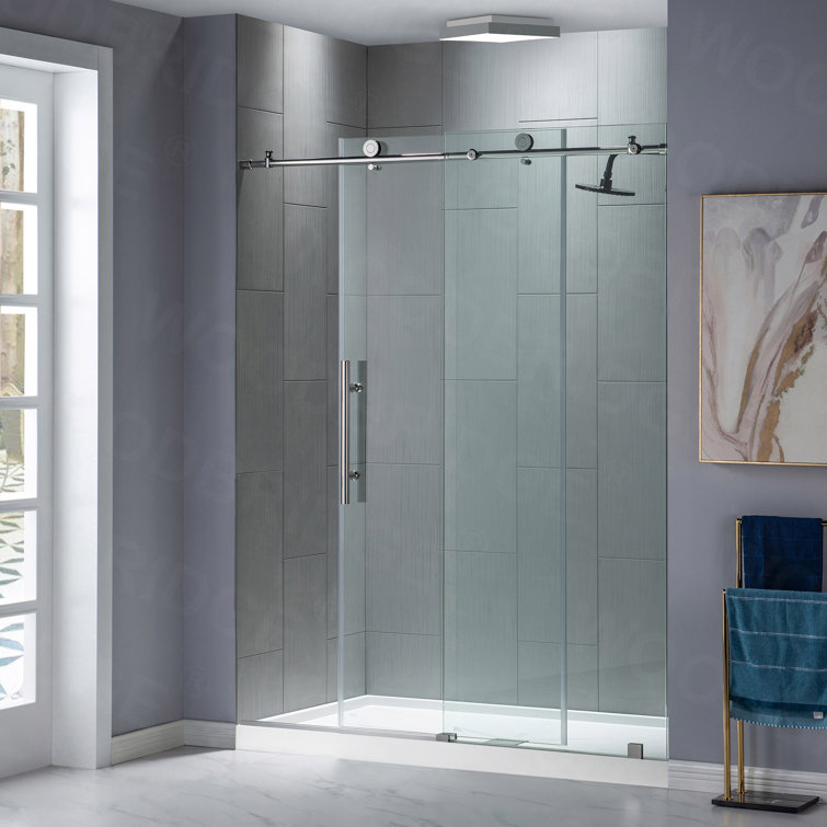 48'' Frameless Clear Tempered Glass Sliding Shower Door