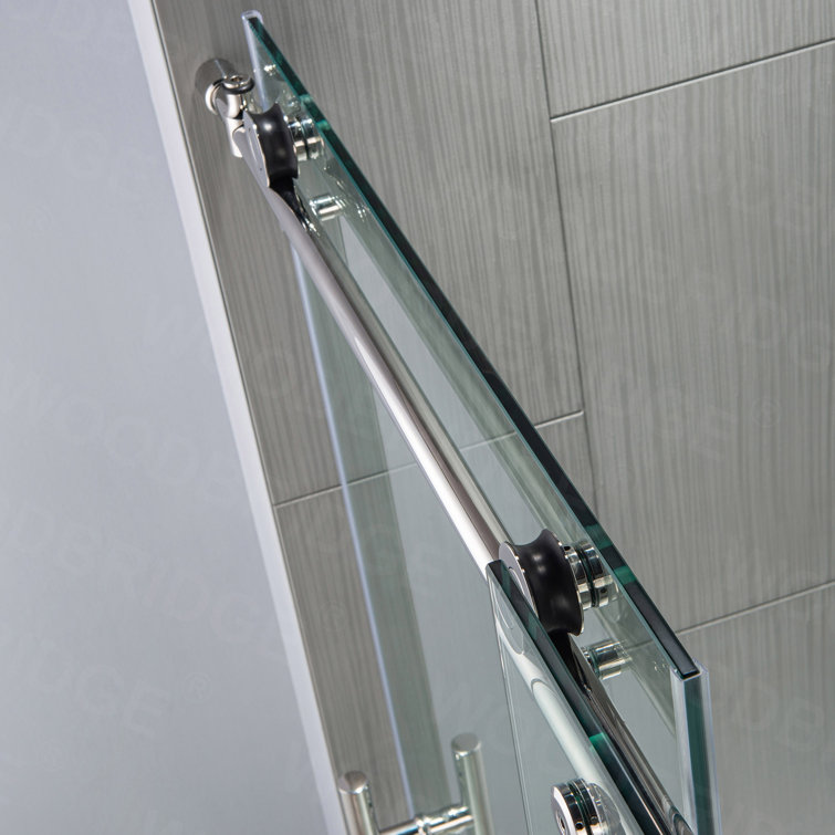 60" x 76" Frameless Sliding Shower Door with Chrome Finish