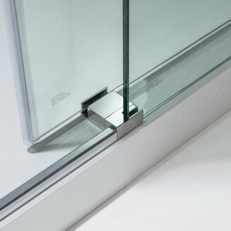 60" x 76" Frameless Sliding Shower Door with Chrome Finish