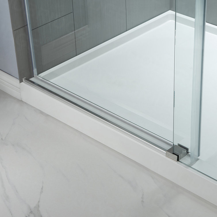 60" x 76" Frameless Sliding Shower Door with Chrome Finish