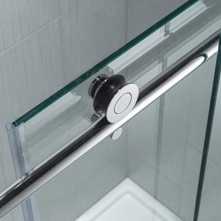60" x 76" Frameless Sliding Shower Door with Chrome Finish