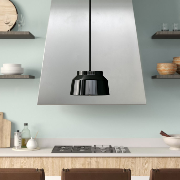 Matte Black Aluminum LED Single Bell Pendant Light